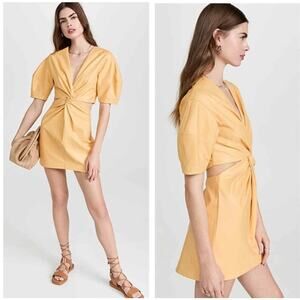 A.L.C. Alex Vegan Leather Mini Dress Plunge Neckline Flirty NOWT